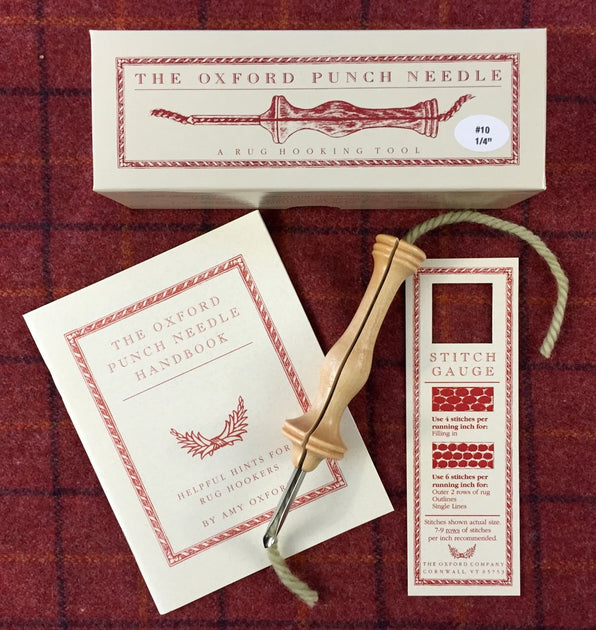 Oxford Wood Punch Needle Rug Hooking Tool #10 1/4 Regular w/ Box Booklet