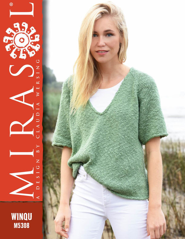 Alma V-Neck Top Knitting Pattern for Winqu by Mirasol