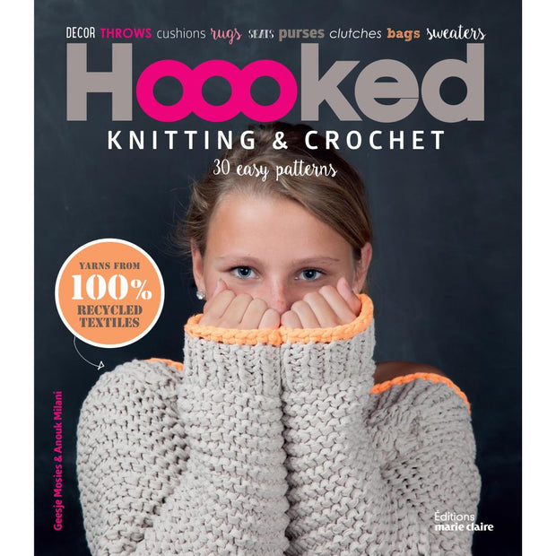 Discover 30 fabulous patterns with Hoooked recycled textile yarns. From snuggly blankets, floor ottomans, lounge cushions, baskets, bags and sweaters. All projects can be made quickly and easily by following the step-by-step knit and crochet instructions and numerous illustrations. So grab your needles, be inspired and get Hoooked.
