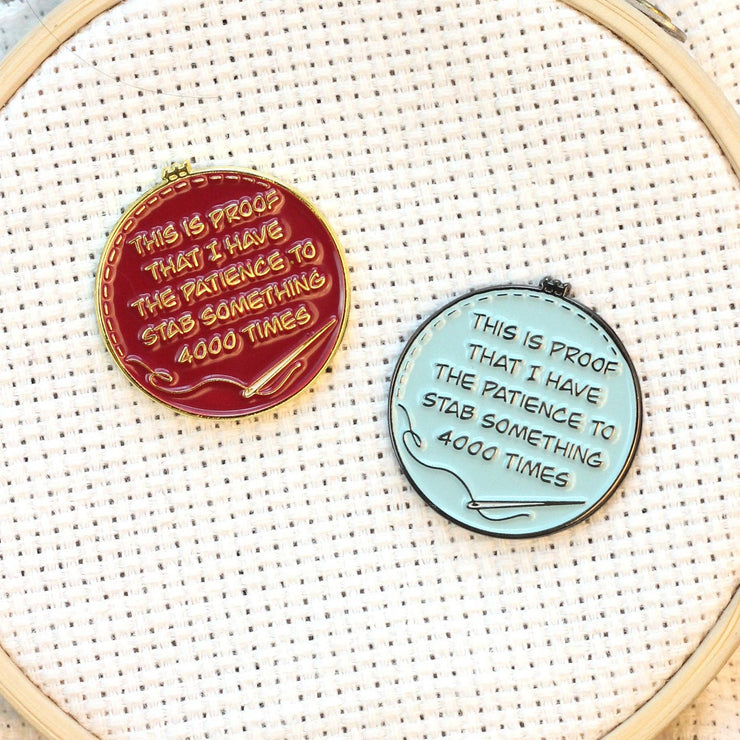 Proof I've Patience To Stab Something 4000x Needle Minder - Blue