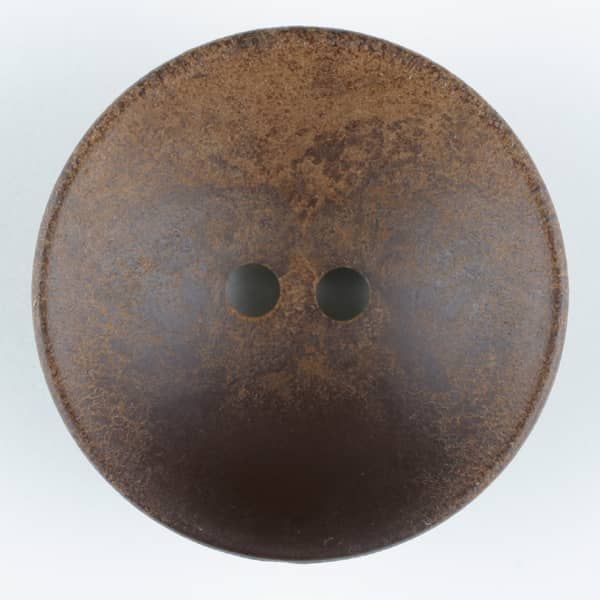 Round Concave Wood Buttons with 2 holes - Brown
