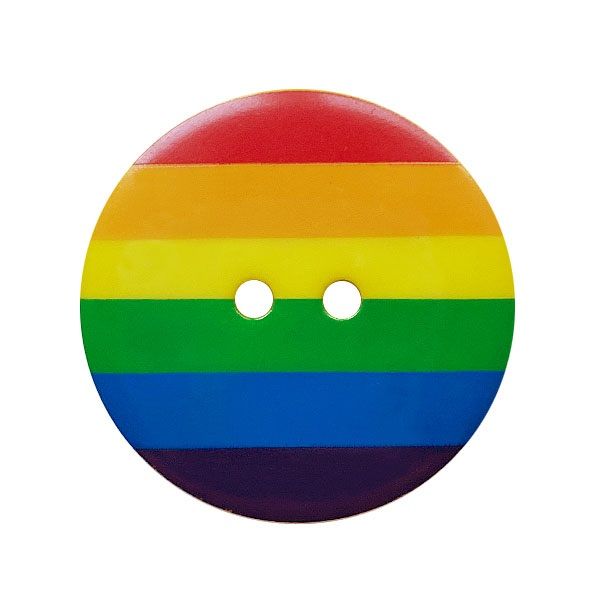 Rainbow polyamide round button with 2 holes