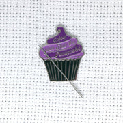 Enjoy Your Shut the Fucupcake Enamel Needle Minder Pink and Teal