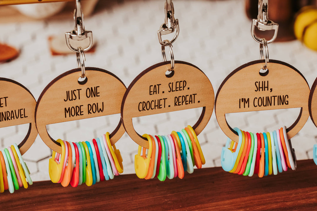 Customizable Stitch Marker Holder Keychain - Yarn Notions