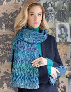 Design 12 - Two-Color Cabled Scarf