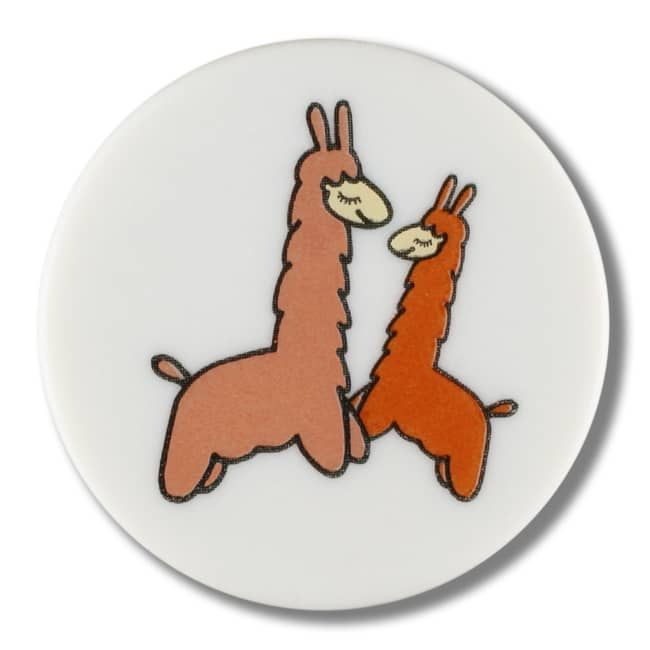 Llama Button with shank - Size: 15mm