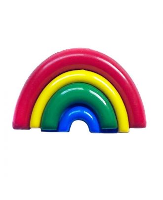 Rainbow polyamide button with shank - Size: 18mm