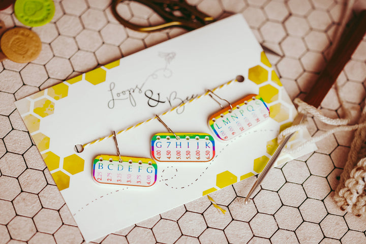 Crochet Hook Minder Set, Hook Size Reminder Stitch Markers