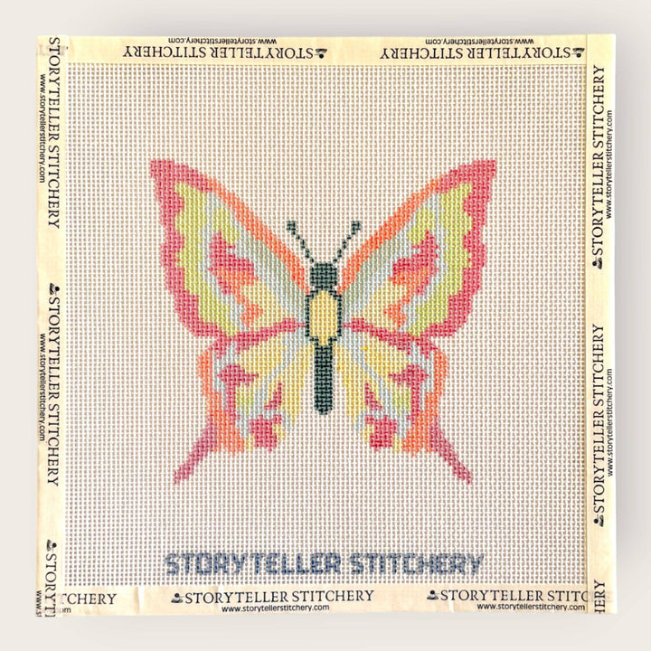 Butterfly Needlepoint Kit — 13-ct Printed Canvas, Hand-Dyed Wool-Silk Thread