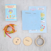 A Bunch of Flowers - Mini Cross Stitch in a Matchbox