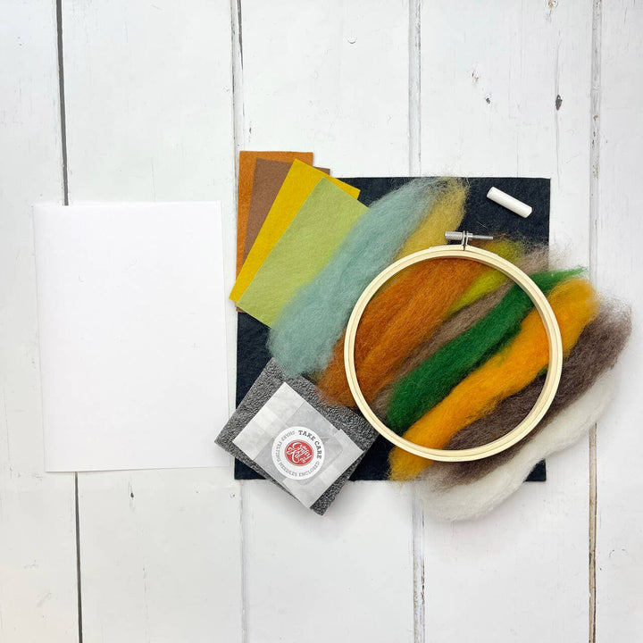 Paint with Wool: Pumpkin in a Hoop Needle Felt Craft Kit