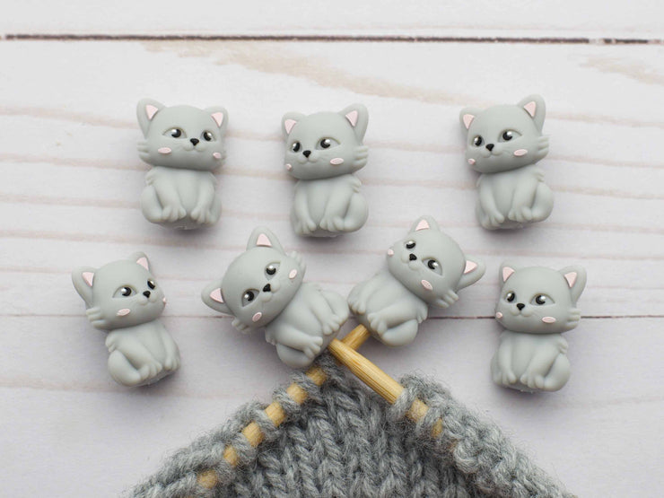 Grey Cat | Stitch Stoppers Knitting Notions
