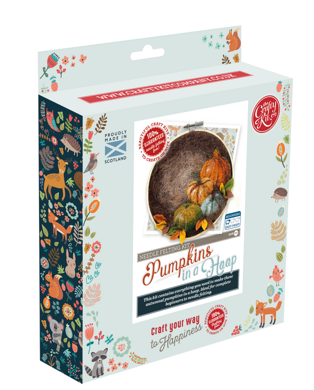 Paint with Wool: Pumpkin in a Hoop Needle Felt Craft Kit