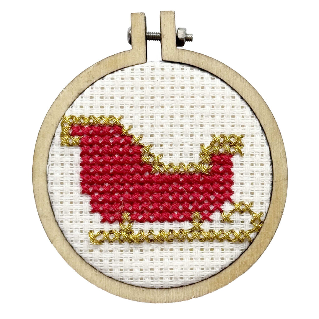Sleigh Mini Matchbox Christmas Cross Stitch Kit