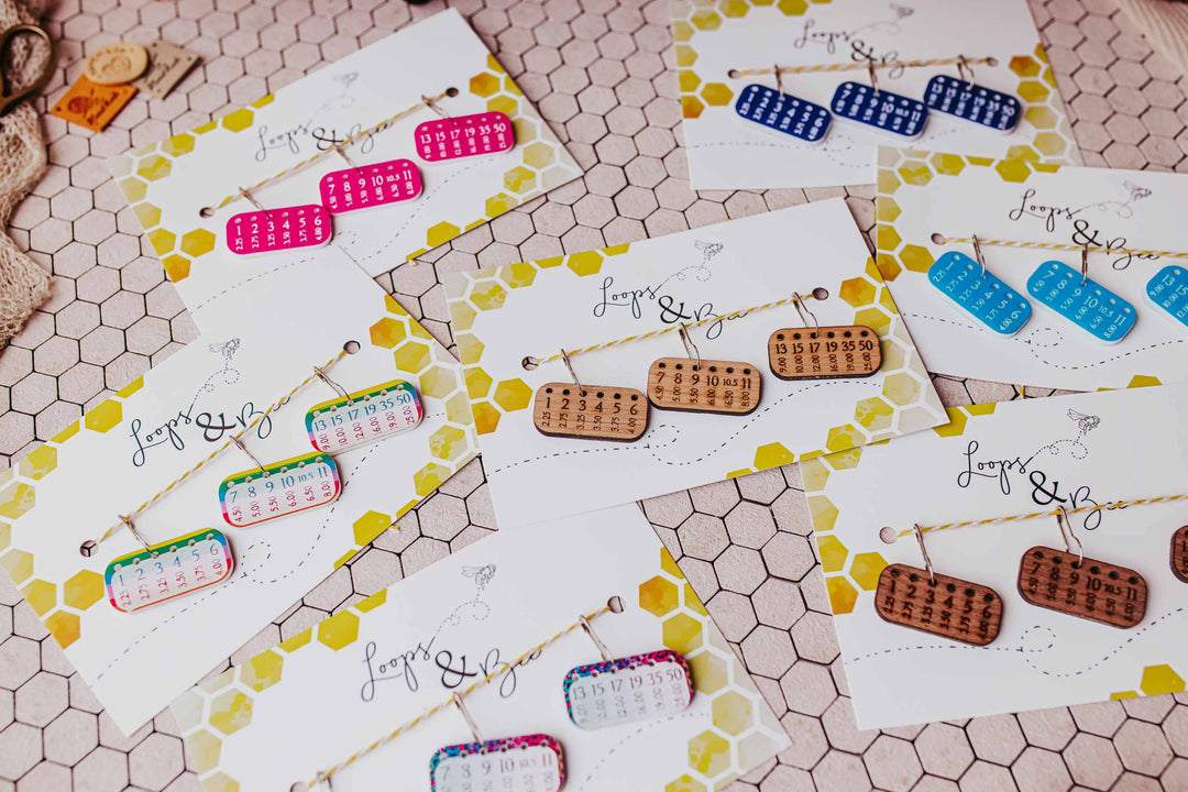 (Knitting) Needle Minder Set, Size Reminder Stitch Markers