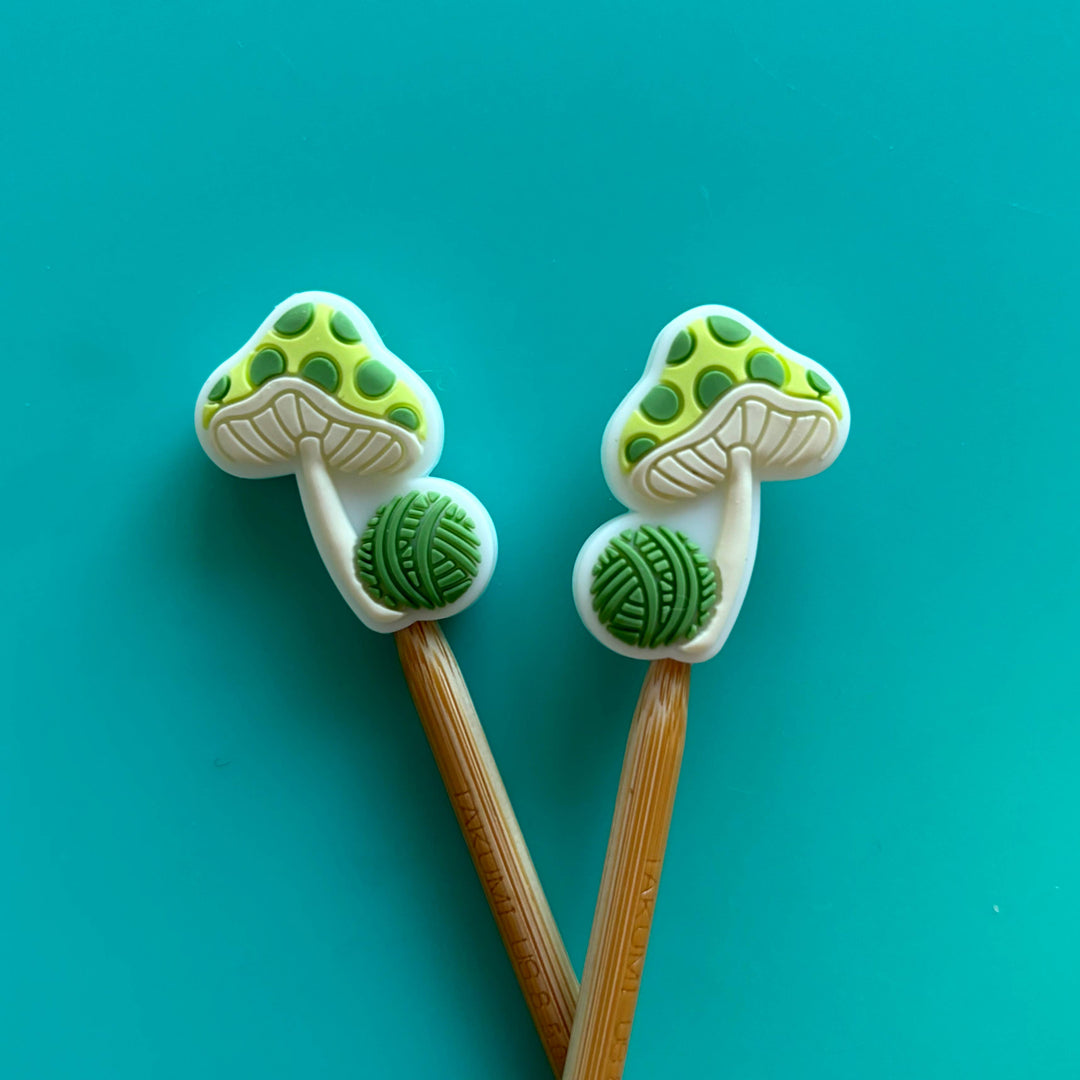Exclusive Knitting Needle Point Protector - Mushroom Yarn Ball