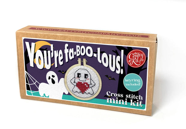 'You're fa-BOO-lous!' Mini Matchbox Cross Stitch Kit