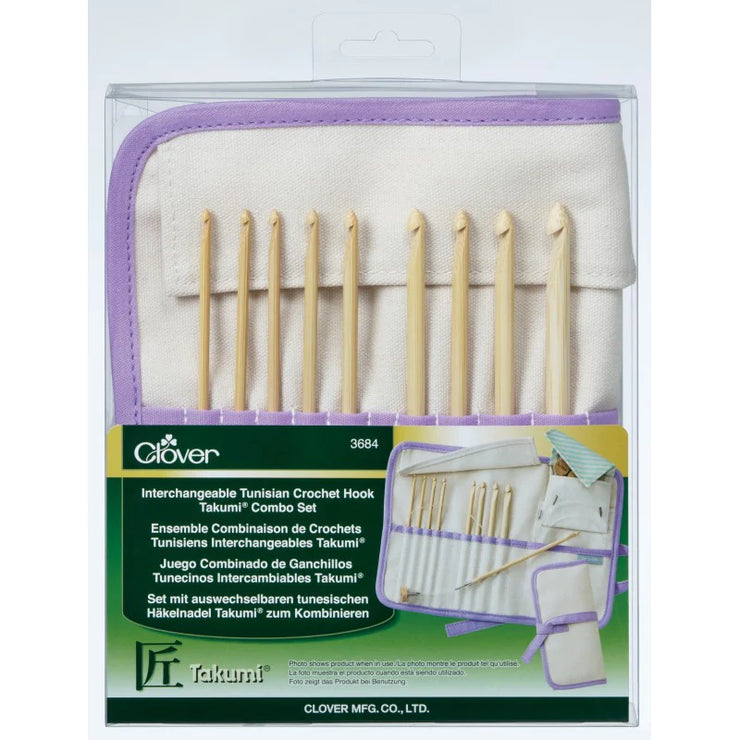 Interchangeable Tunisian Crochet Hook "Takumi" Combo Set by Clover