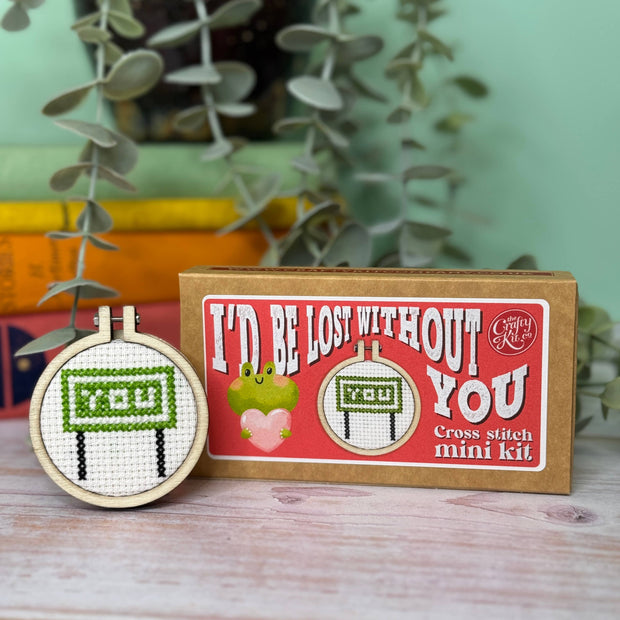'I'd be lost without' Mini Matchbox Cross Stitch Kit