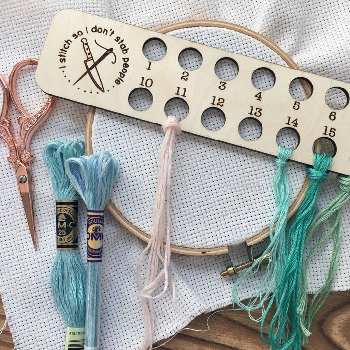 Embroidery Floss Organizer for 18 Colors - "I stitch so I don&
