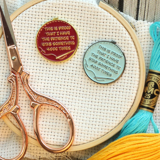Proof I've Patience To Stab Something 4000x Needle Minder - Blue