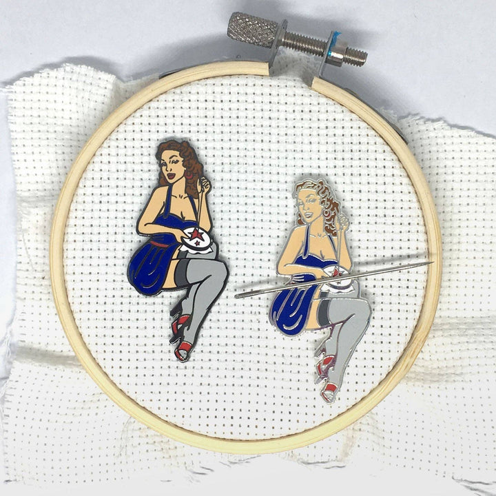 Stitching Vintage Pinup Needle Minder - Black Finish