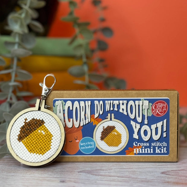 'Acorn do without you!' Mini Matchbox Cross Stitch Kit