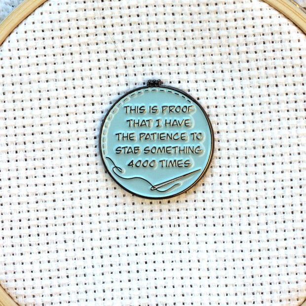 Proof I've Patience To Stab Something 4000x Needle Minder - Blue