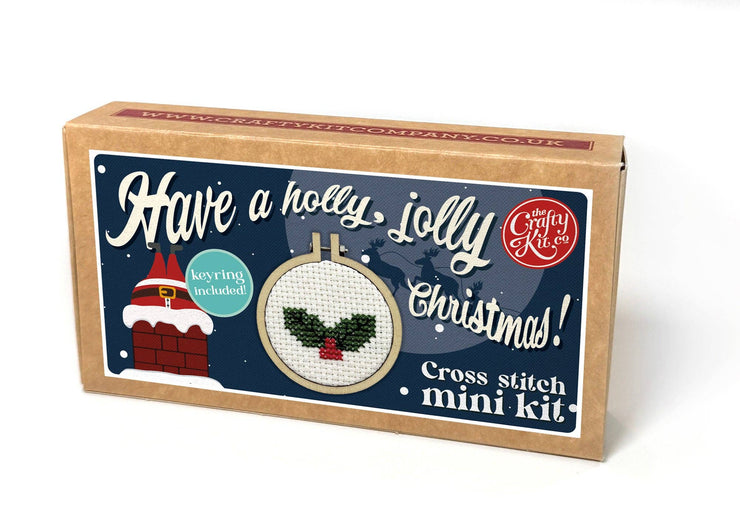 Holly Mini Matchbox Christmas Cross Stitch Kit