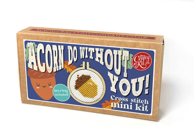 'Acorn do without you!' Mini Matchbox Cross Stitch Kit