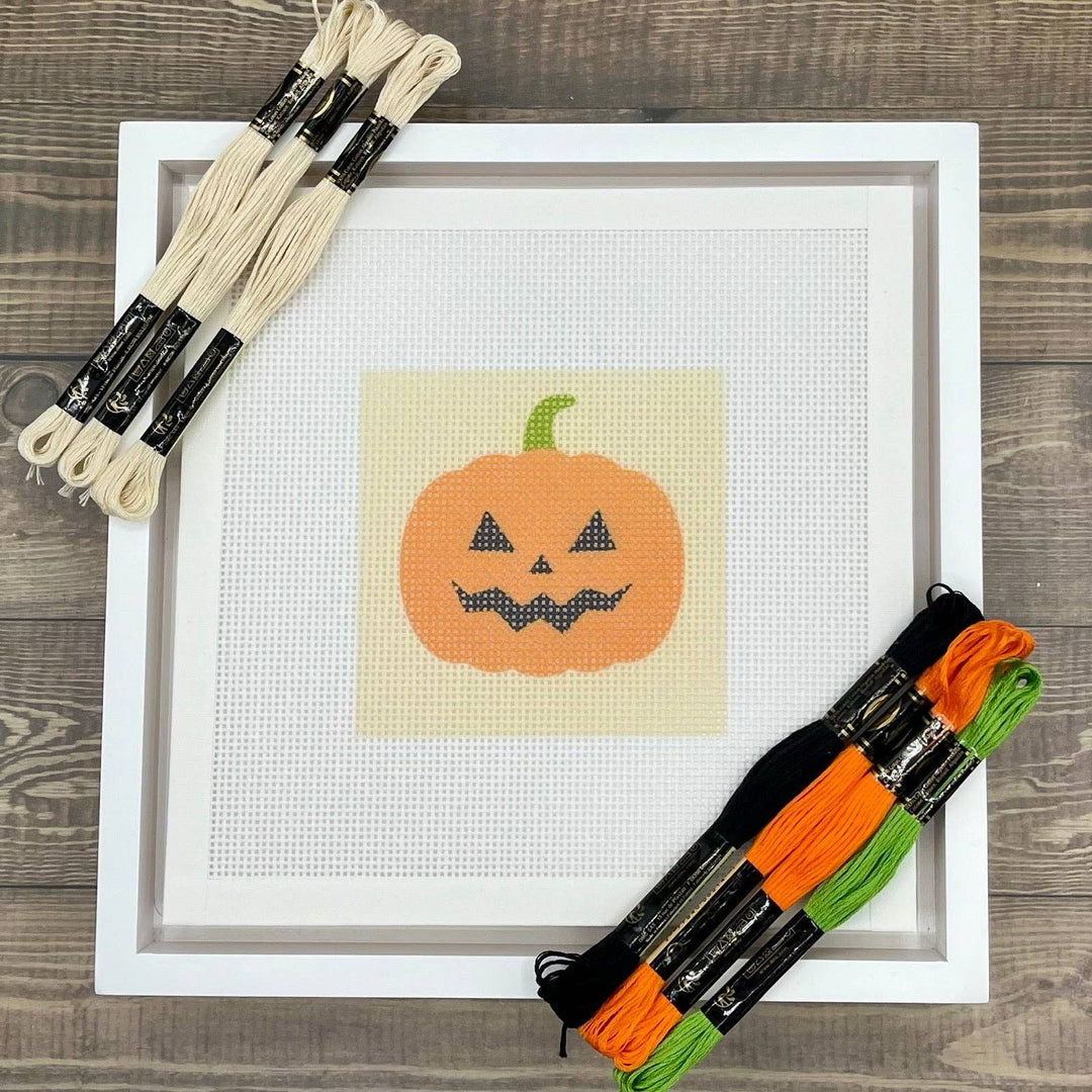 Halloween Jack-O-Lantern Needlepoint Design