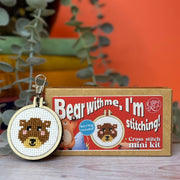 'Bear with me, I'm stitching' Mini Matchbox Cross Stitch Kit