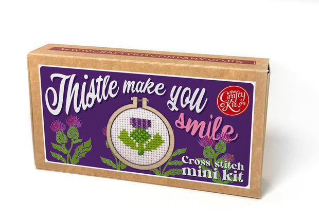 'Thistle Make You Smile' Mini Matchbox Cross Stitch Kit