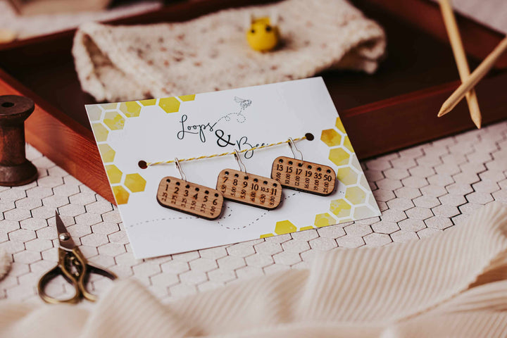 (Knitting) Needle Minder Set, Size Reminder Stitch Markers