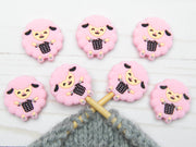 Pink Knitting Sheep | Stitch Stoppers