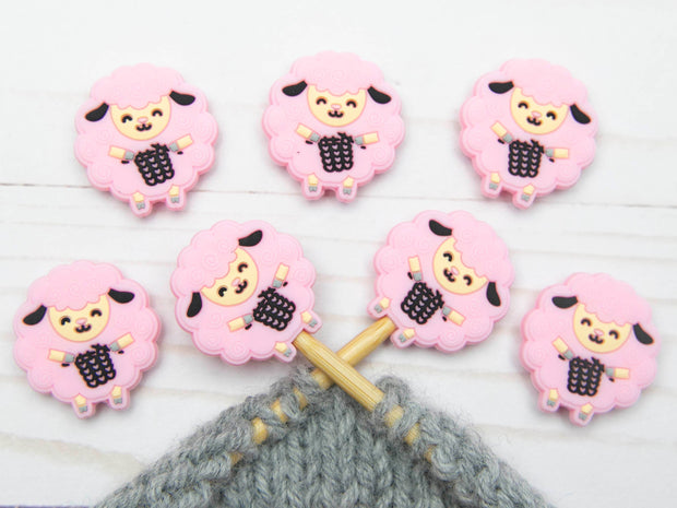 Pink Knitting Sheep | Stitch Stoppers