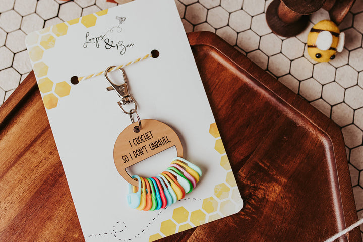 Customizable Stitch Marker Holder Keychain - Yarn Notions