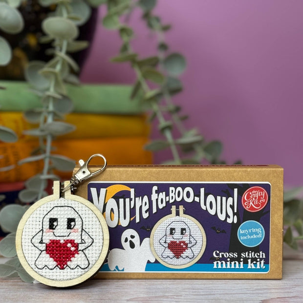 'You're fa-BOO-lous!' Mini Matchbox Cross Stitch Kit
