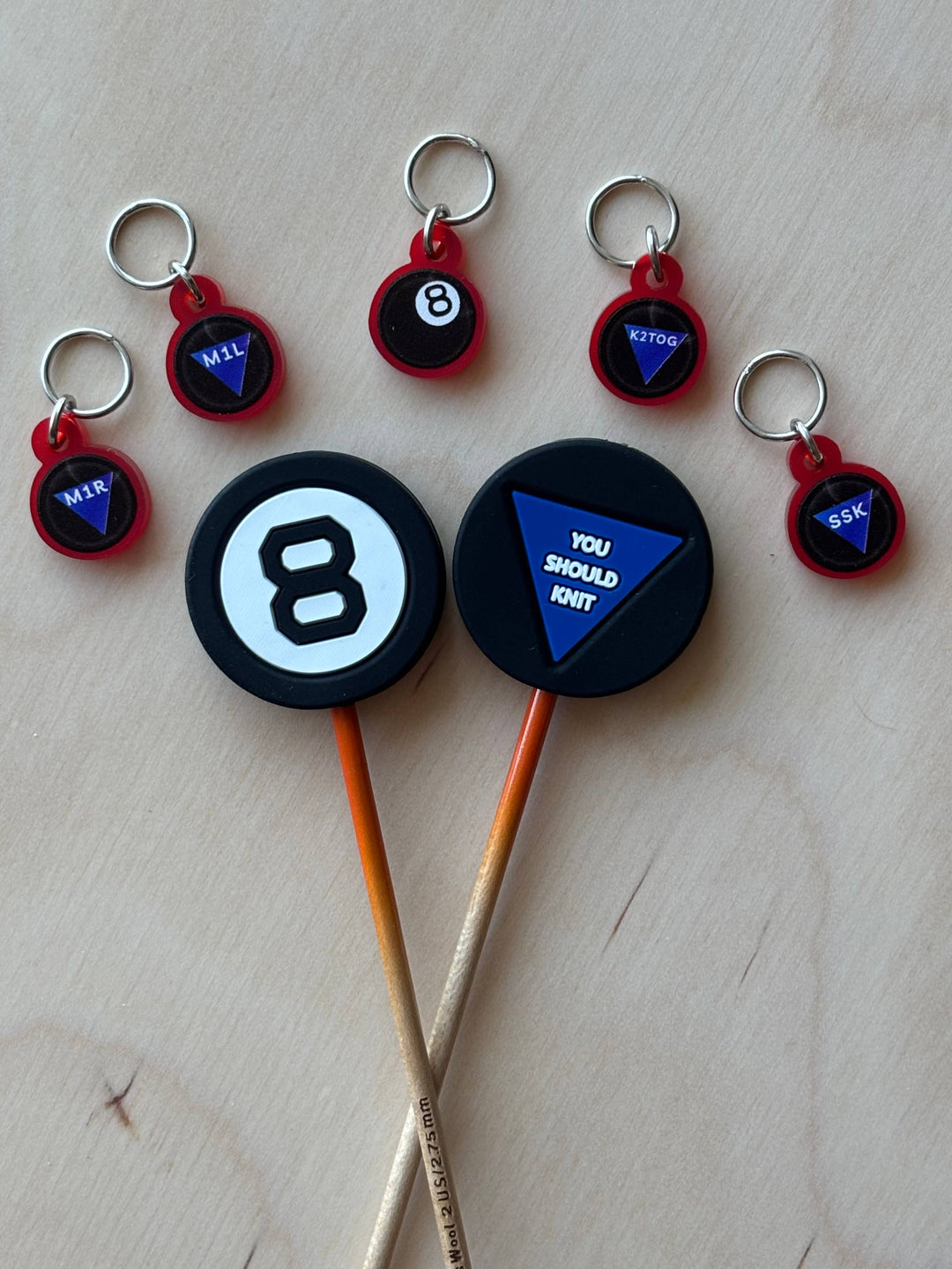 *Exclusive* Knitting Needle Point Protector Magic 8 Ball