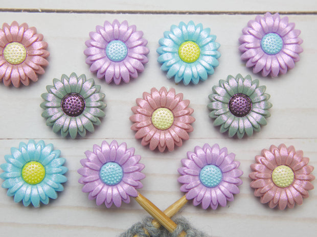 Grey Shimmer Daisy | Stitch Stoppers Knitting Notions