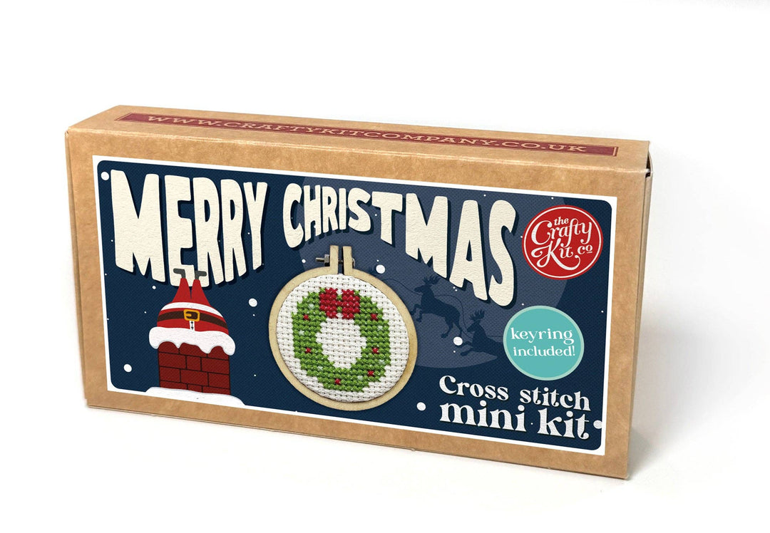 Wreath Mini Matchbox Christmas Cross Stitch Kit