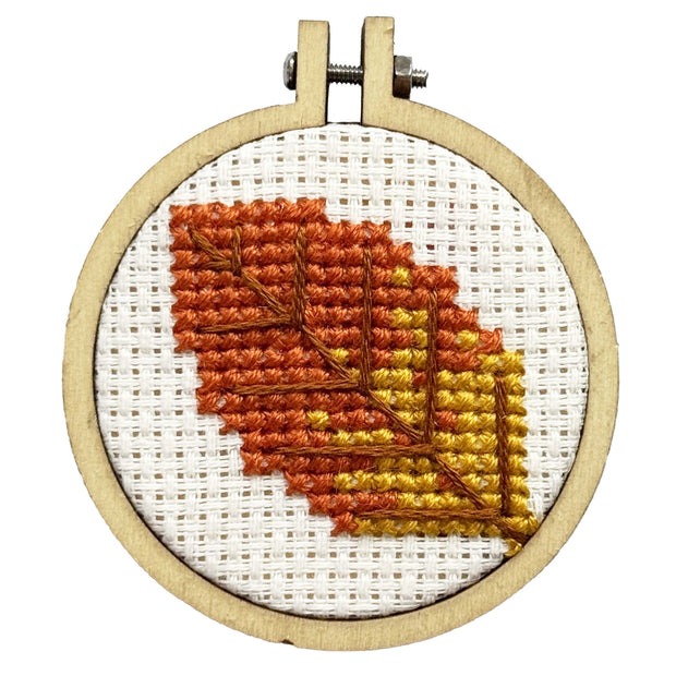 'Leaf your worries behind' Mini Matchbox Cross Stitch Kit