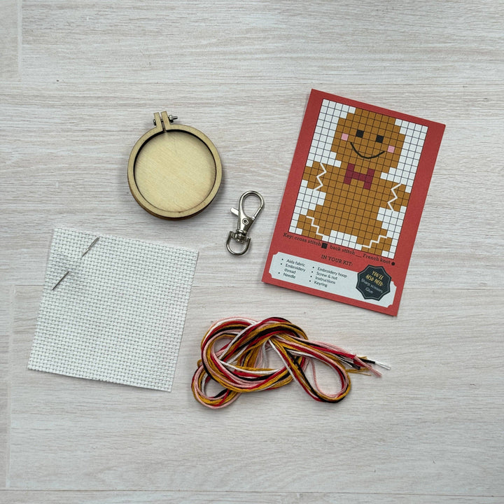 Gingerbread Man Mini Matchbox Christmas Cross Stitch Kit
