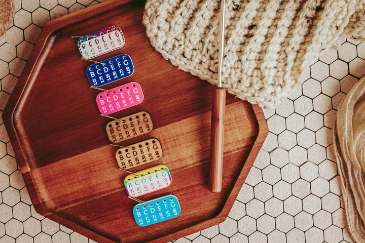 Crochet Hook Minder Set, Hook Size Reminder Stitch Markers