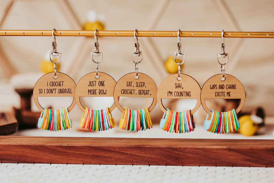 Customizable Stitch Marker Holder Keychain - Yarn Notions