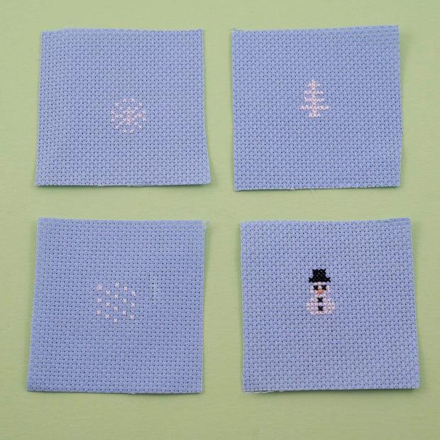 Christmas Bauble Let It Snow - Mini Cross Stitch in a Matchbox