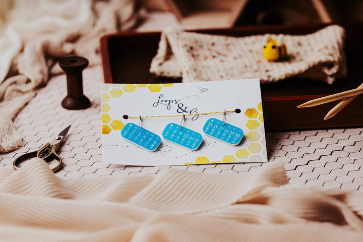 (Knitting) Needle Minder Set, Size Reminder Stitch Markers