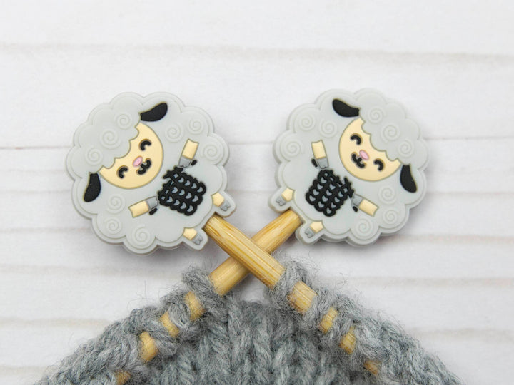 Grey Knitting Sheep | Stitch Stoppers