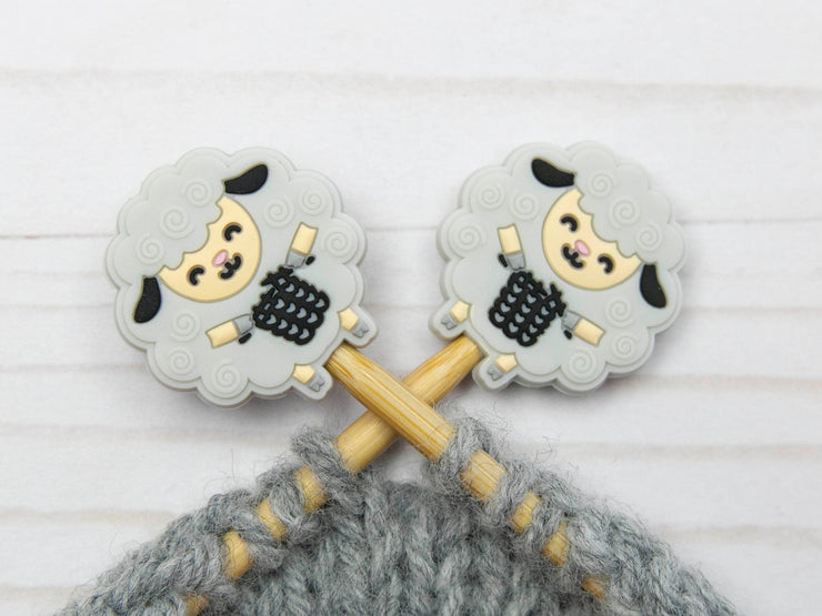 Grey Knitting Sheep | Stitch Stoppers