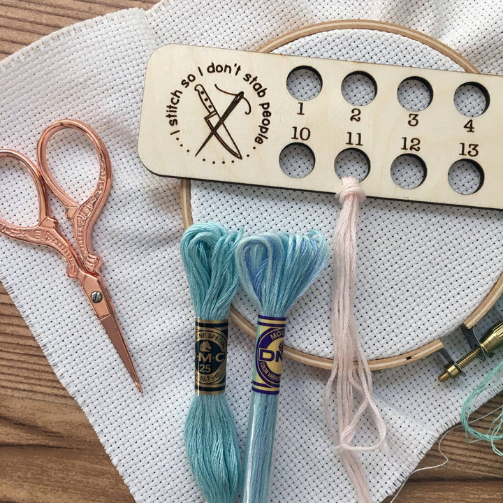 Embroidery Floss Organizer for 18 Colors - "I stitch so I don&